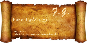 Feke Györgyi névjegykártya
